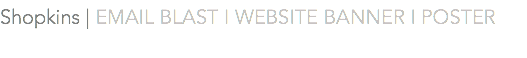 Shopkins | EMAIL BLAST I WEBSITE BANNER I POSTER